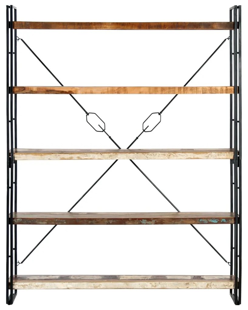286583 vidaXL Bibliotecă cu 5 rafturi, 140 x 30 x 180 cm, lemn masiv reciclat