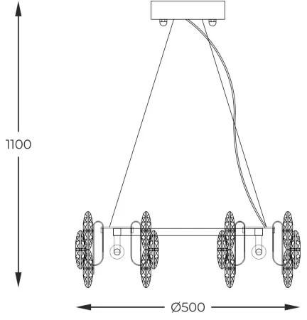 Lustră pe cablu Zuma Line 9864-500 TIARA 6xE14/40W/230V auriu