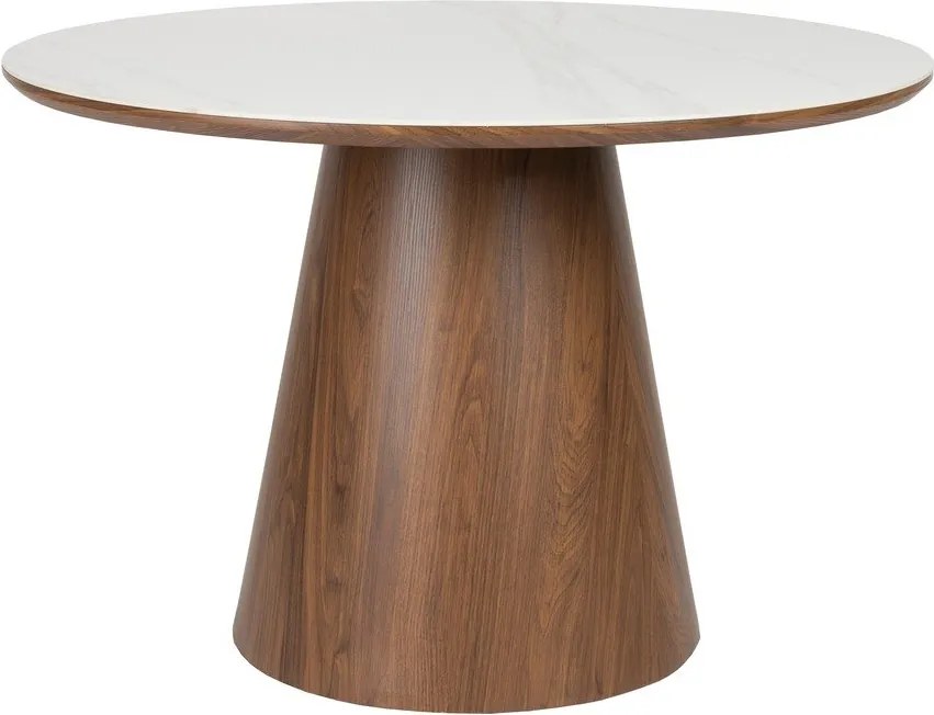 Masă de dining rotundă cu blat din piatră ø 115 cm Almira – White Label