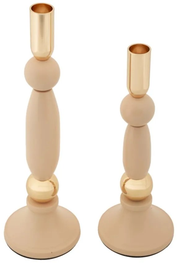 Mauro Ferretti Set Suport Lumanare Strek Roz 2 Bucati Cm Ø9,5X25-9,5X28 | Aosom Romania