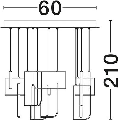 Lustra LED suspendata liniara design decorativ 3000K TOTEM 56W