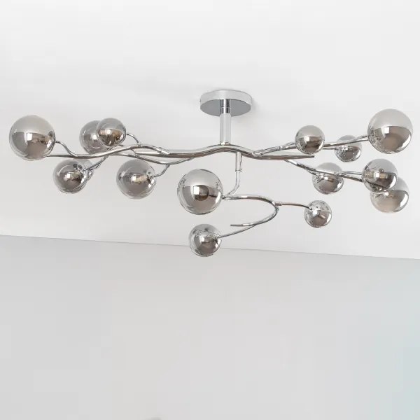 Lustră LED aplicată Brilagi MISTEL 15xG9/3W/230V crom lucios/fumuriu