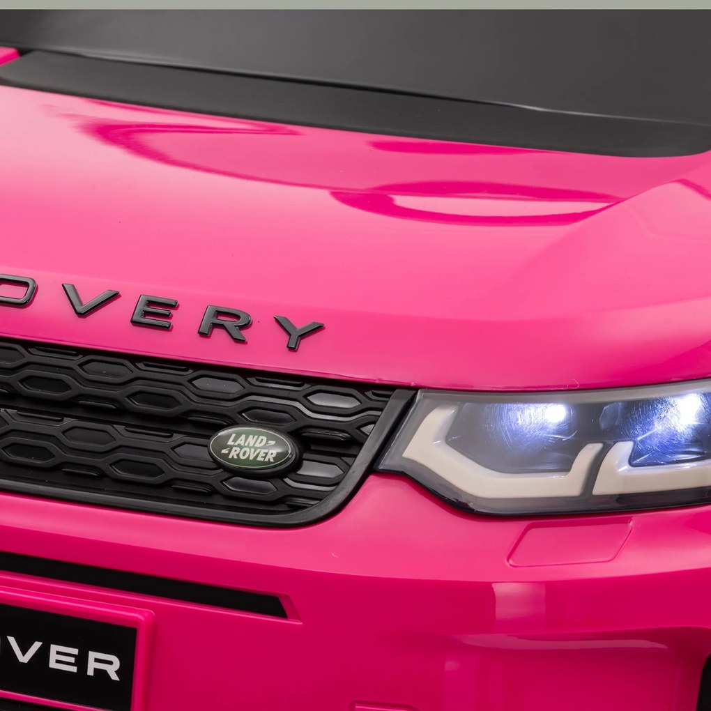 AIYAPLAY Mașină Electrică Copii cu Licență Land Rover Discovery, cu Faruri, Claxon și Centură, din Plastic și Metal, 106x65,5x51 cm, Roz | Aosom Romania