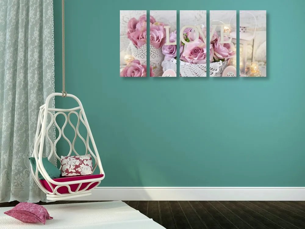 Tablou 5-piese decor romantic în stilul vintage