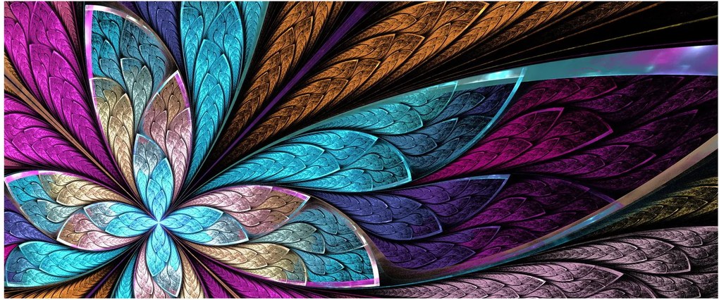 Tablou - Floare, abstracție (120x50 cm)
