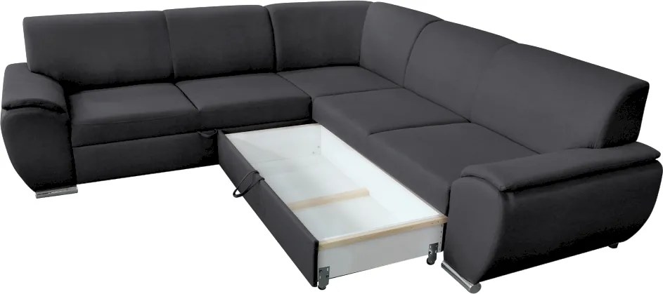 Set canapea, dreapta, material textil gri închis, AMILA ROH