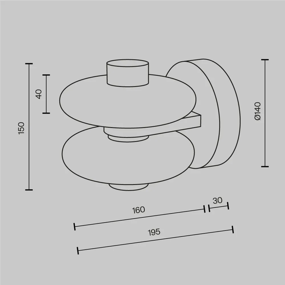 Aplica de perete LED metal maro, sticla Nuvem