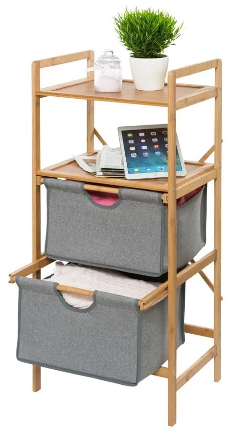 Suport din bambus cu 2 sertare Wenko Bamboo