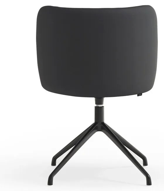 Scaun de sufragerie negru tapițat Mogi – Teulat