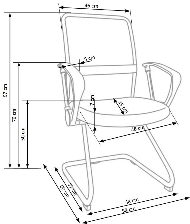 Scaun de birou Vire Skid negru H97 cm