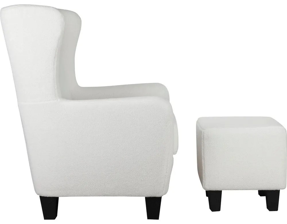 Fotoliu alb wing cu tapițerie din catifea Zhili - Støraa