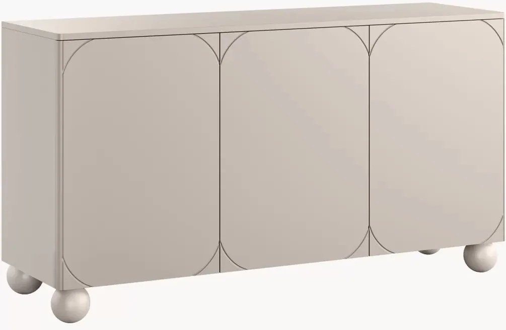 Comodă Sonatia II 150 cm cu 3 uși - cașmir / picioare sferice