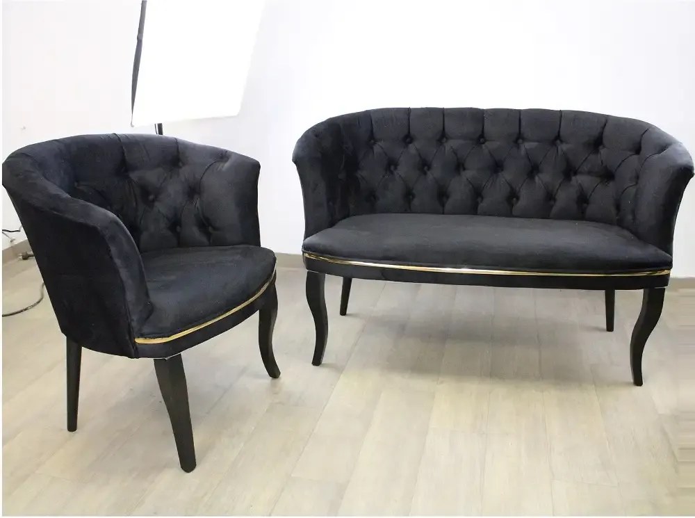 Fotoliu Milano, negru, picioare negru, Homs