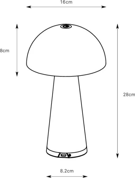 Markslöjd 108950 - Lampă reîncărcabilă LED reglabilă FUNGI LED/1,5W/2000 mAh IP44 gri