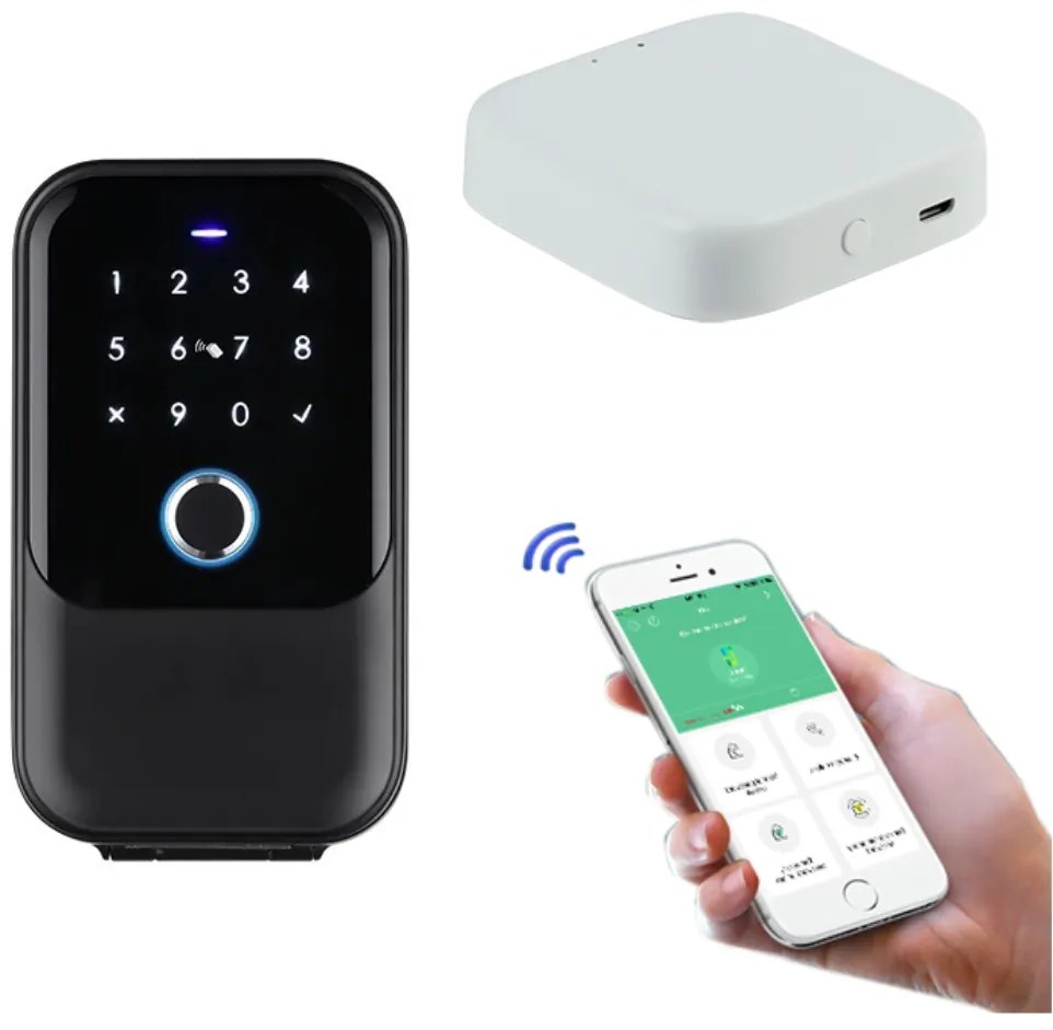 Pachet Seif Chei AMASAFE 5 Smart, Negru + Adaptor Wifi, pentru inchirieri in regim hotelier AirBNB, Booking, TravelMinit