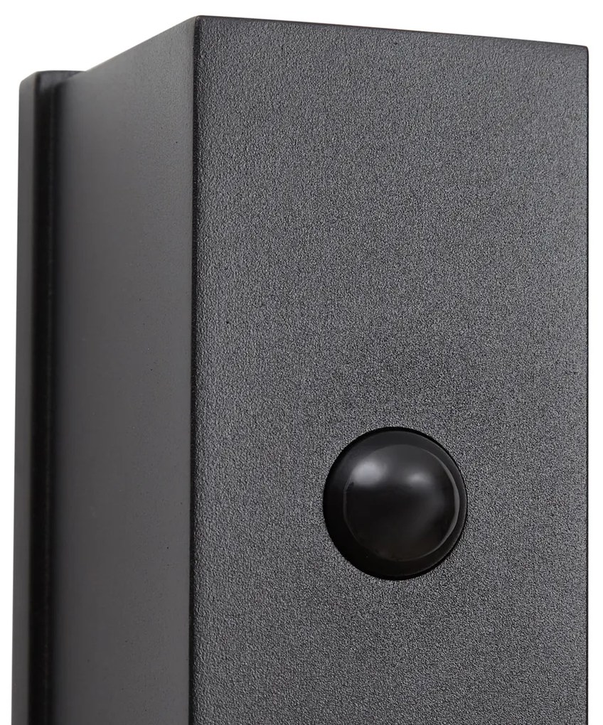 Lampă de perete neagră senzor Lux magnetic incl. LED reîncărcabilă - Baleno