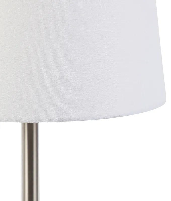 Lampă de masă modernă din oțel cu abajur alb 32 cm - Simplo