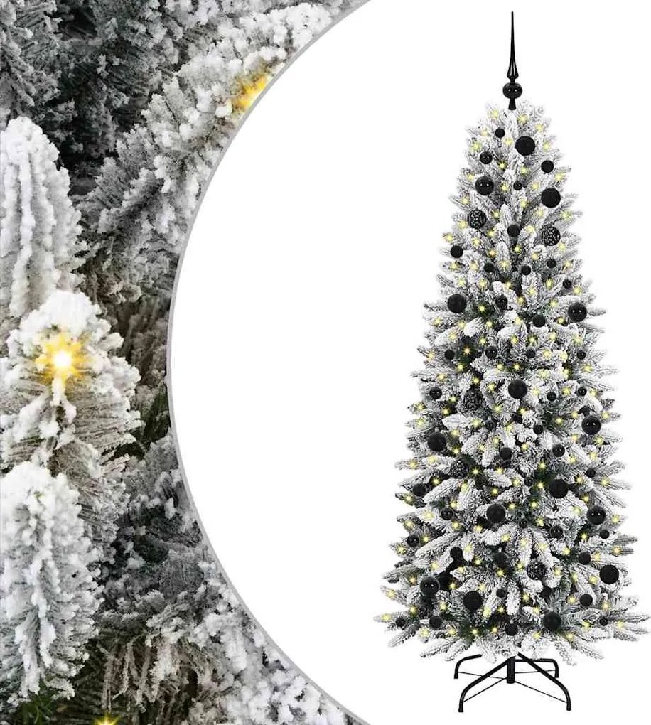 vidaXL Brad de Crăciun artificial cu 300 LED cu suport Alb 180 cm