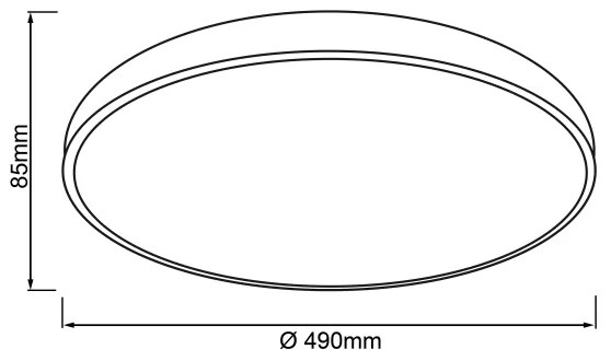 Brilliant - Plafonieră dimerizabilă LED SLIMLINE, 60W/230V, Ø 49 cm, neagră + telecomandă