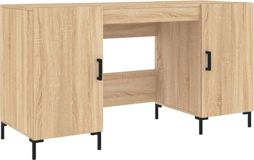 vidaXL Birou, stejar sonoma, 140x50x75 cm, lemn compozit