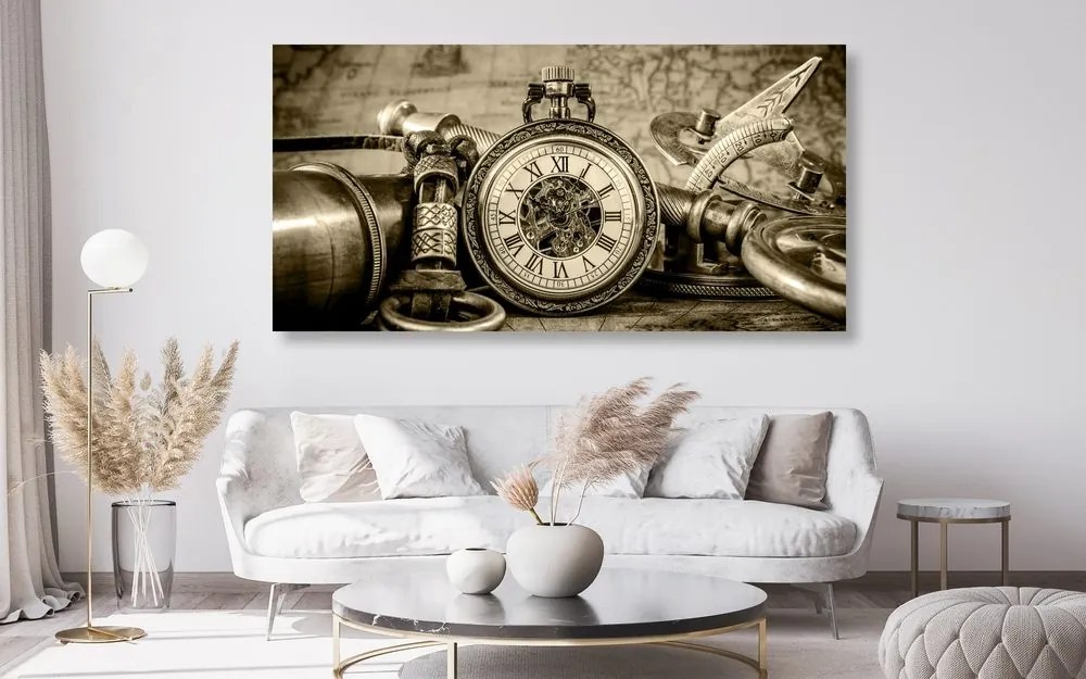 Tablou ceasul din trecut în design sepia