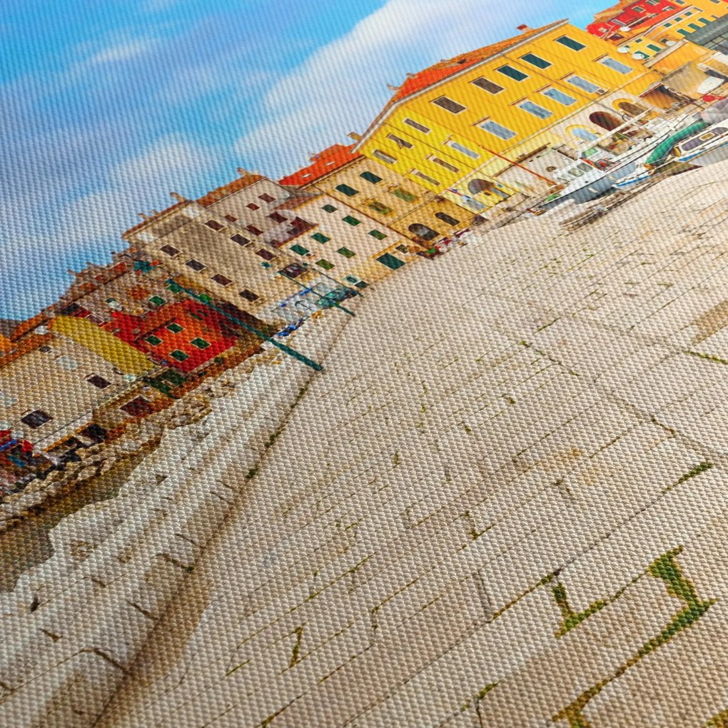 Tablou - Orașul Istrian vechi Poreč, Croația (cu ceas) (90x30 cm)