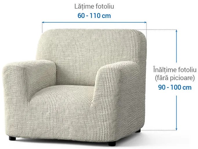 Huse bielastice COSTINA smântânii fotoliu (l. 60 - 110 cm)