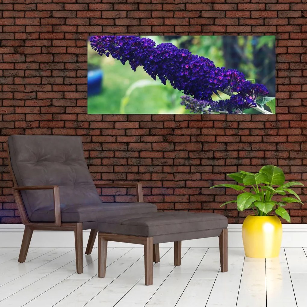 Tablou cu floare albastră (120x50 cm)