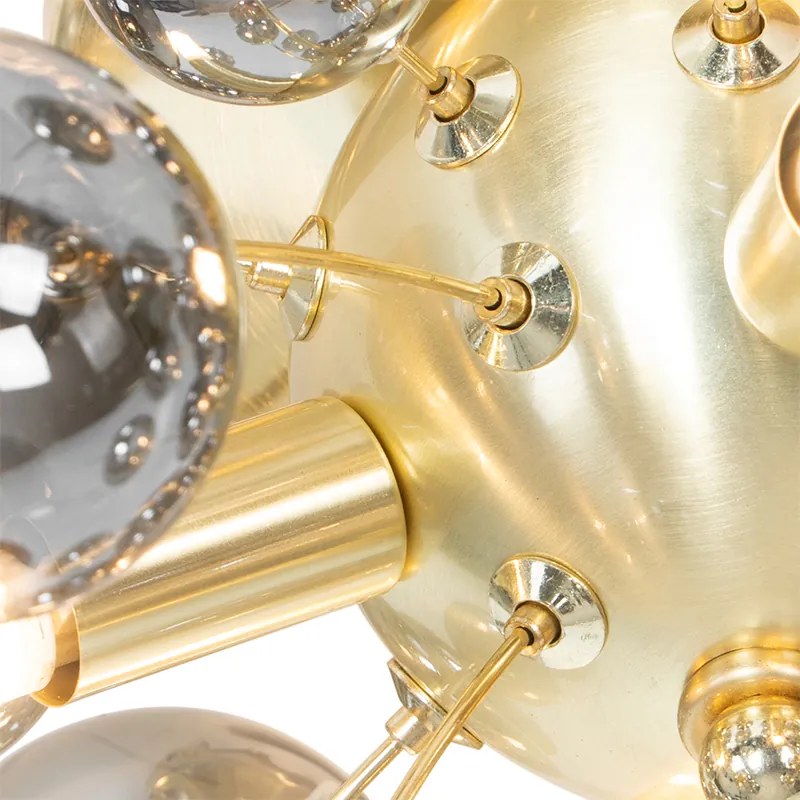 Plafoniera de design din alamă cu sticlă fumurie cu 4 lumini - Explode