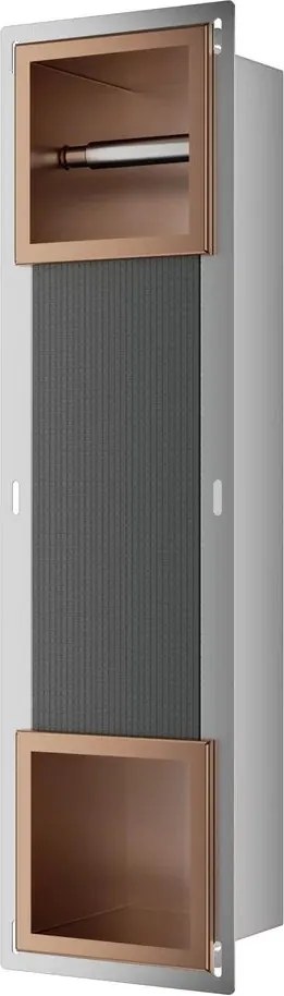 Raft incastrat cu suport hartie igienica Balneo Wall Box Paper 2 cupru periat