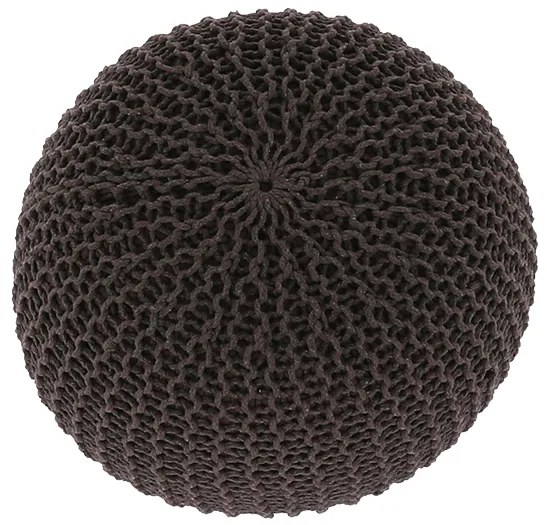 Pouf tricotat bumbac Culoare Maro, TAMAN TYP 2