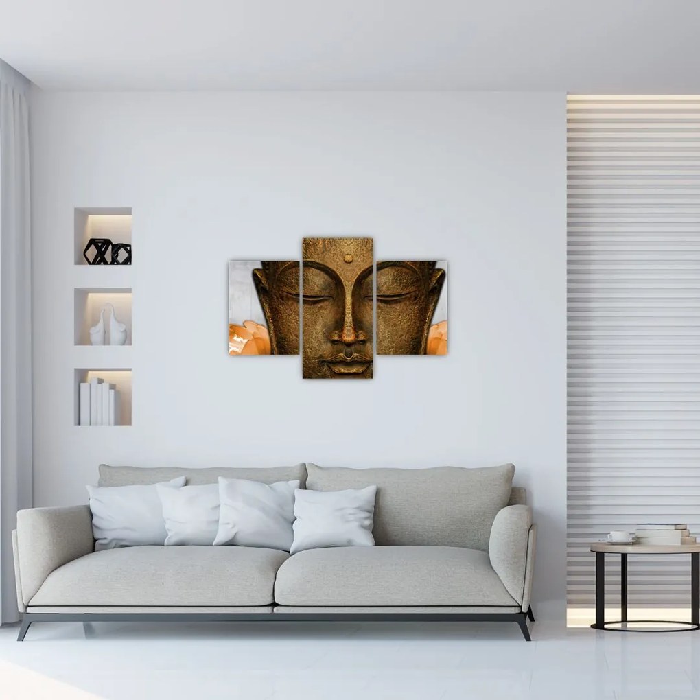 Tablou cu statuie cu detaliu a feței (90x60 cm)