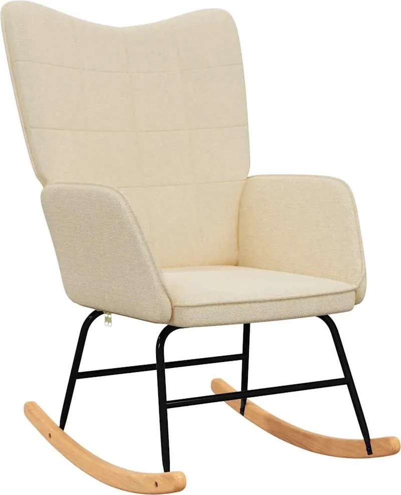 vidaXL Scaun balansoar, crem, material textil