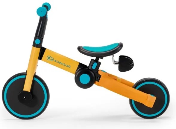 KINDERKRAFT 3în1 tricicletă pentru copii 4TRIKE galben/turcoaz