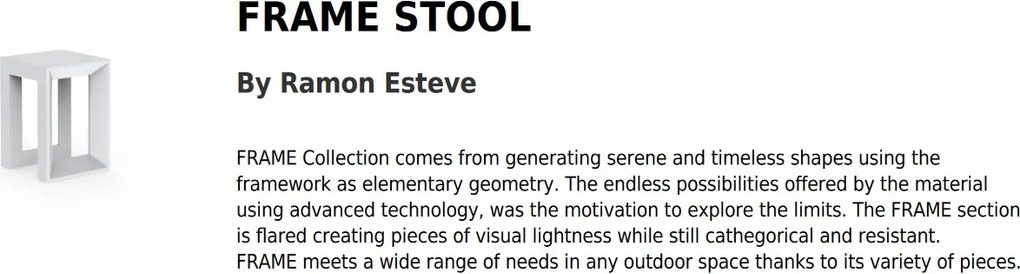 Set 2 tabureti de exterior / interior design modern premium FRAME STOOL 54096 Vondom