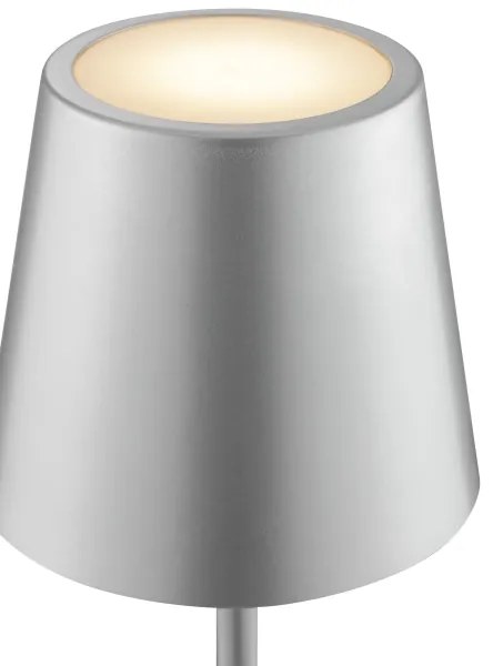 Brilliant - Lampă de birou LED tactilă, reîncărcabilă, dimabilă ELORA LED/2,5W/5V 2700K IP44 argintie