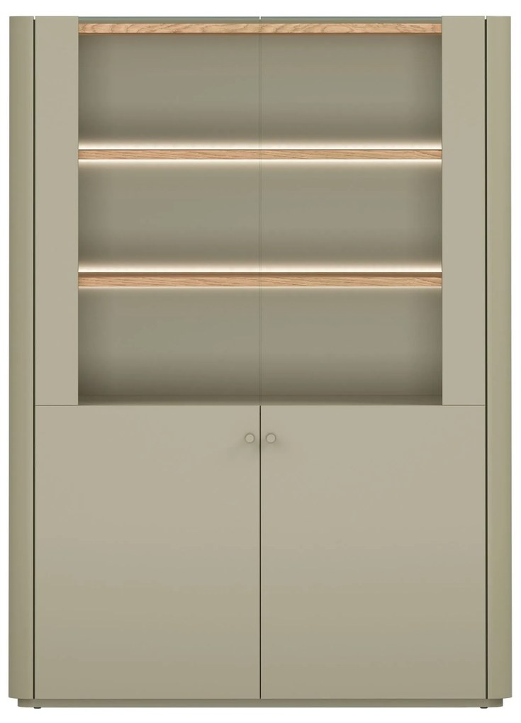 Vitrină Elivo 100 cm cu 2 uși - eucalipt / stejar baltic dune