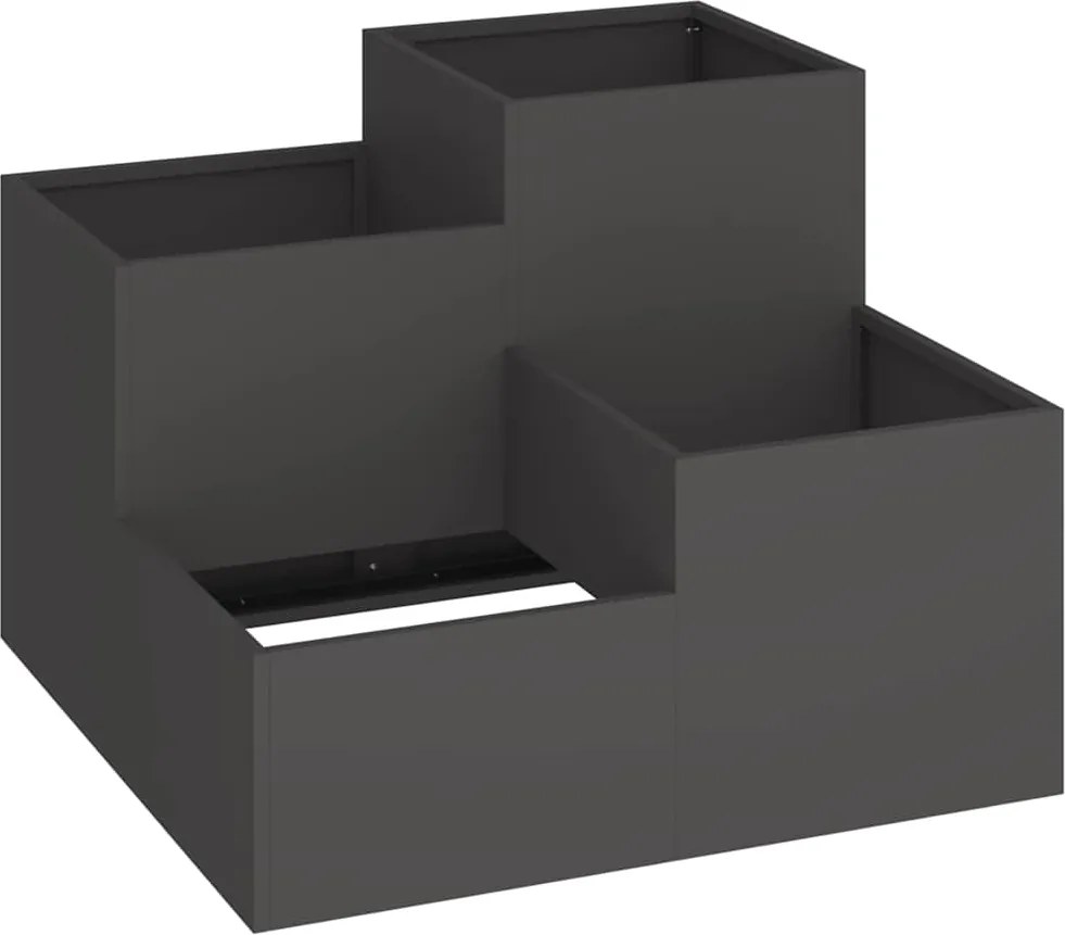 vidaXL Vază pentru Grădină Negru 100 x 100 x 60 cm Oțel