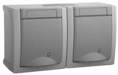 Priza schuko dubla aplicata IP54 P-PS+S PACIFIC