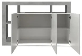 Comodă LENOR alb/gri beton