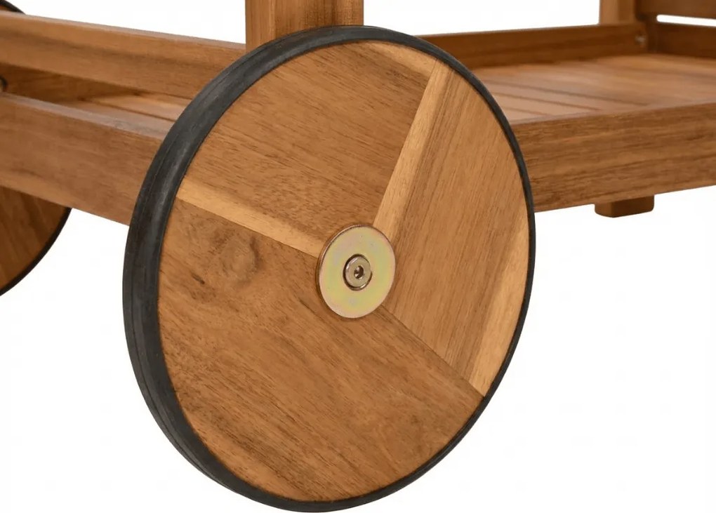 Masa de servire pe roti pentru gradina GRIL PARTY, lemn de acacia