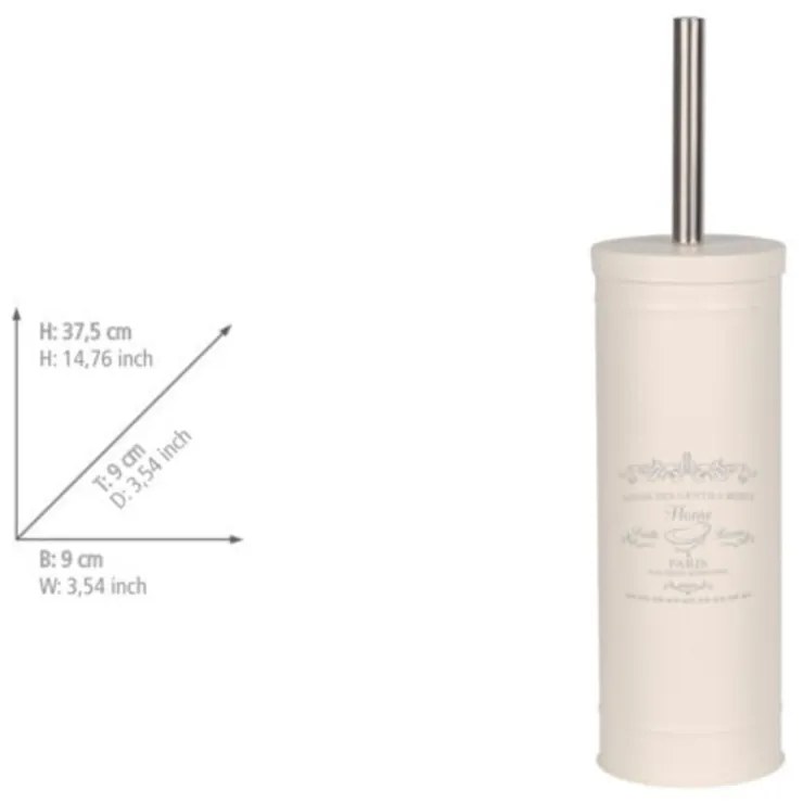Perie de WC crem din oțel Home – Wenko
