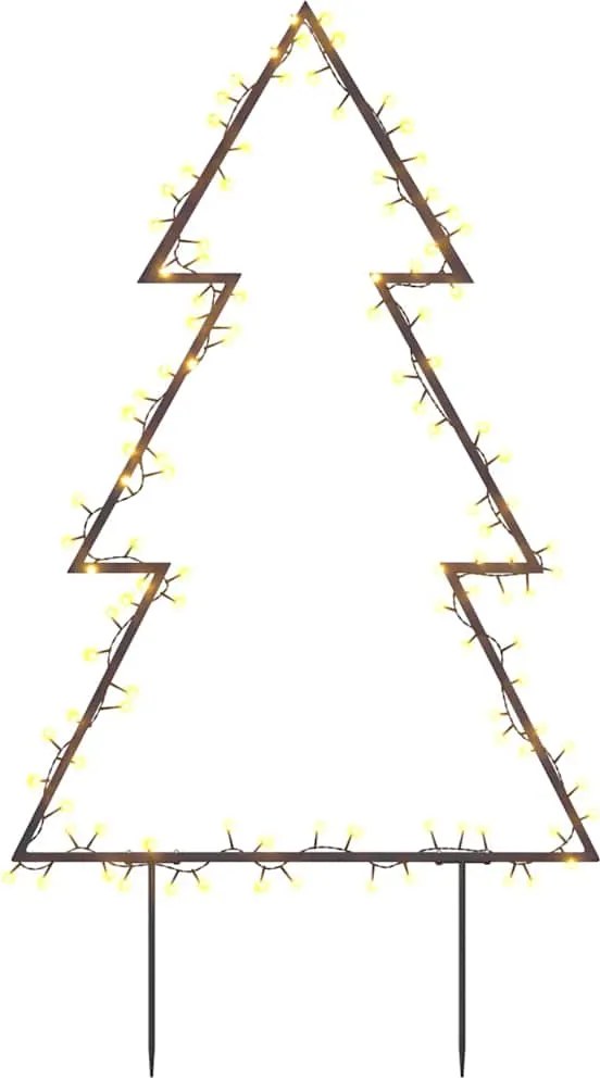 vidaXL Decorațiune brad cu lumini de Crăciun cu țăruși, 115 LED, 90 cm