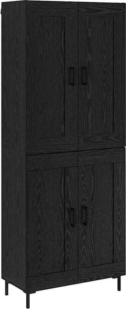 vidaXL Bufet 2 pcs Stejar Negru Lemn compozit