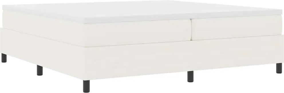 vidaXL Pat cu arcuri Crema și Alb 200 x 200 cm Țesătură din corduroy