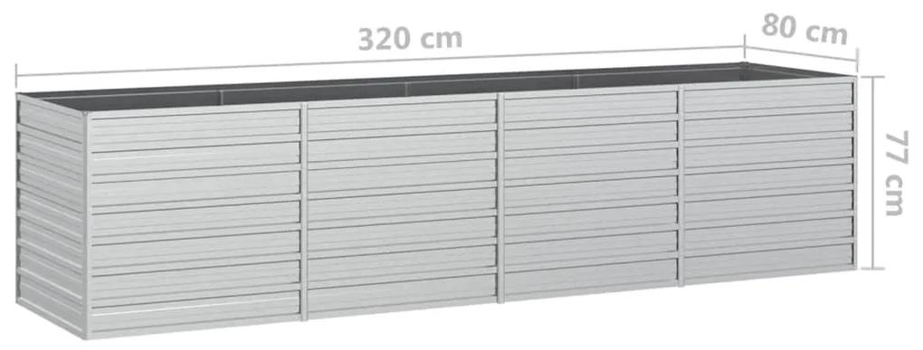 Strat inaltat de gradina argintiu 320x80x77 cm otel galvanizat 1, 320 x 80 x 77 cm