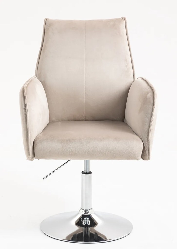 HR280N Scaun Latte din Catifea cu Bază Cromata