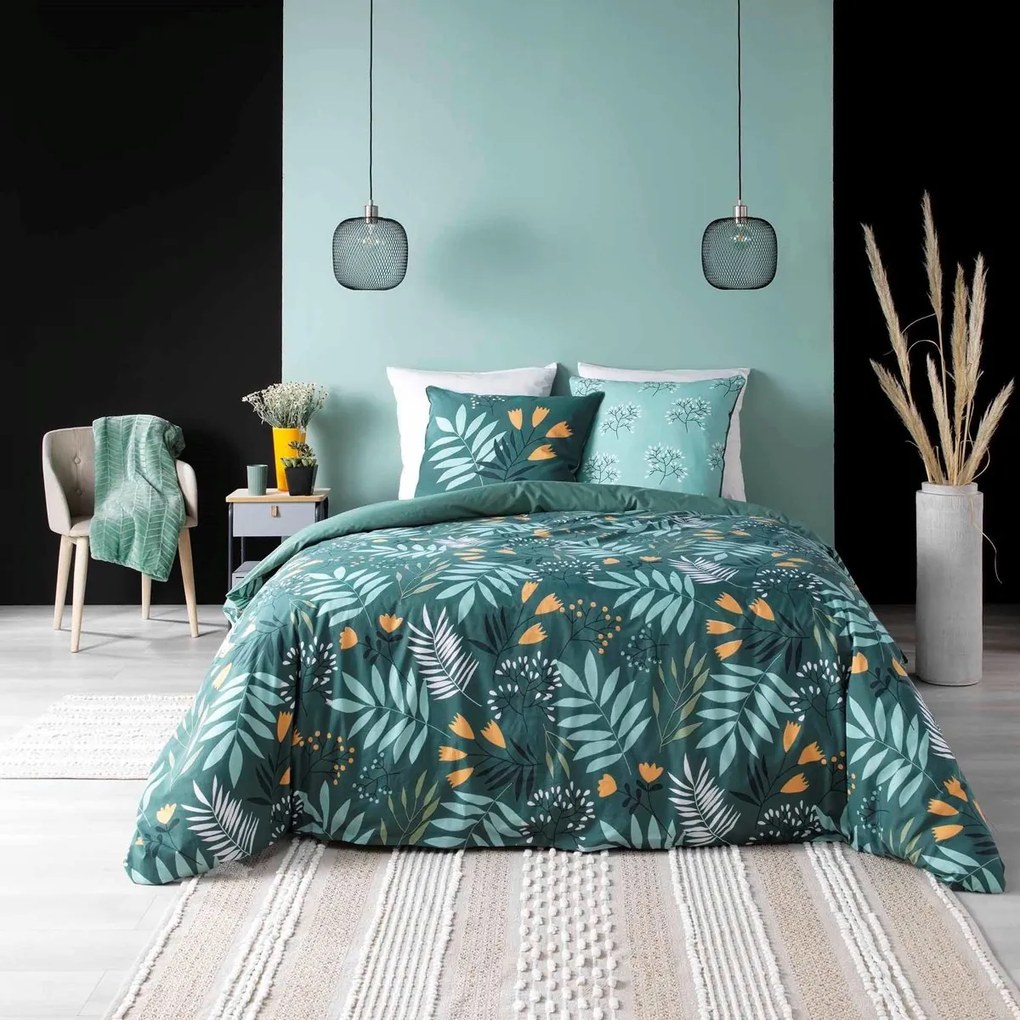 Set de pat din bumbac organic cu imprimeu CLEMENCE, 240 x 220 cm