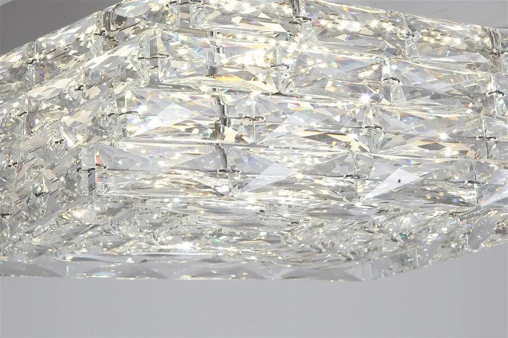 Plafoniera metal cromat si sticla LED Modena