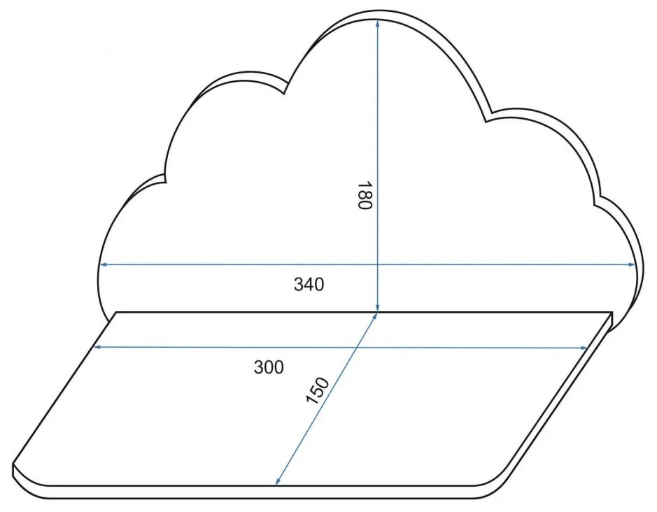 Rafturi de perete WHITE CLOUD 3buc Rea